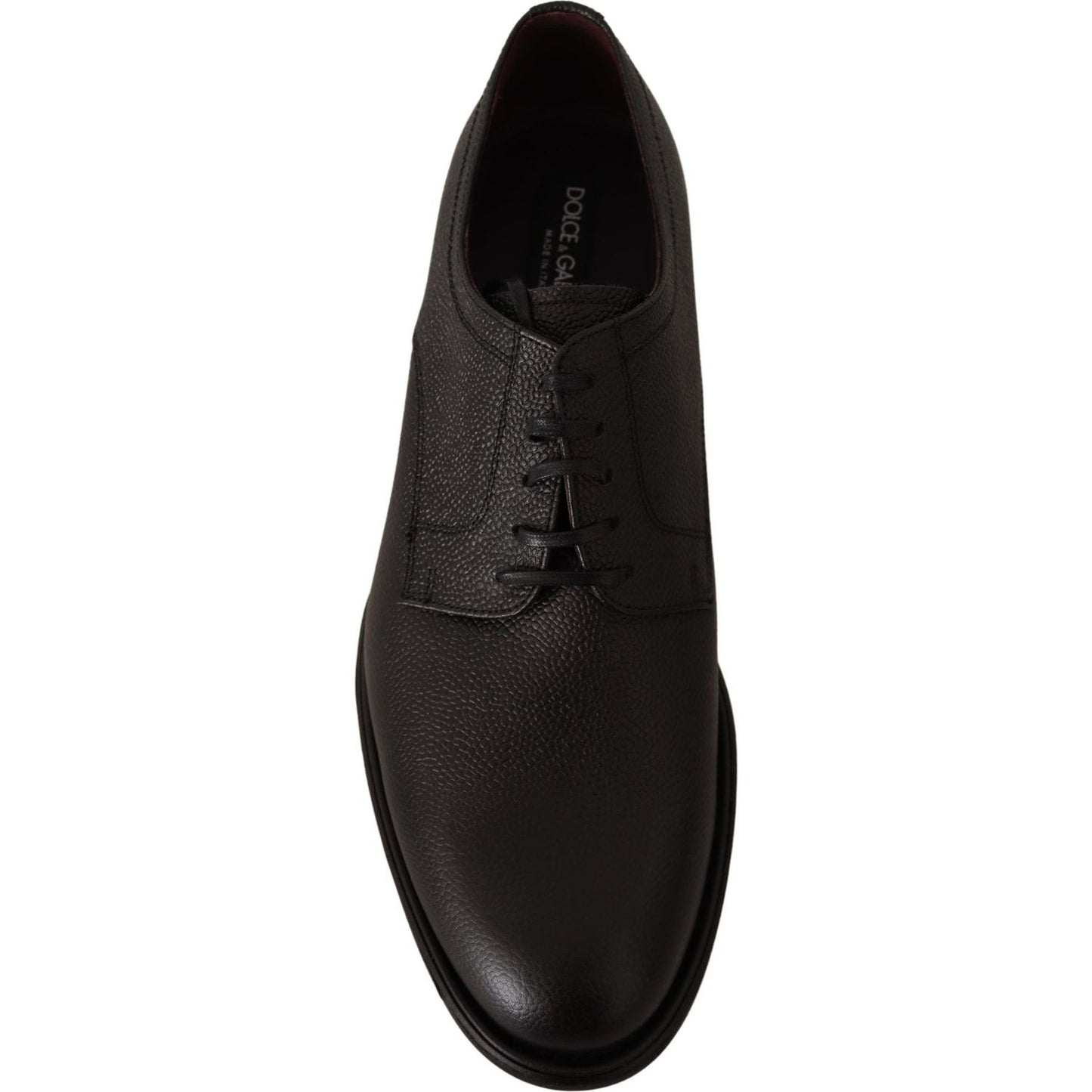 Dolce & Gabbana Black Leather Lace Up Mens Formal Derby Shoes Dolce & Gabbana