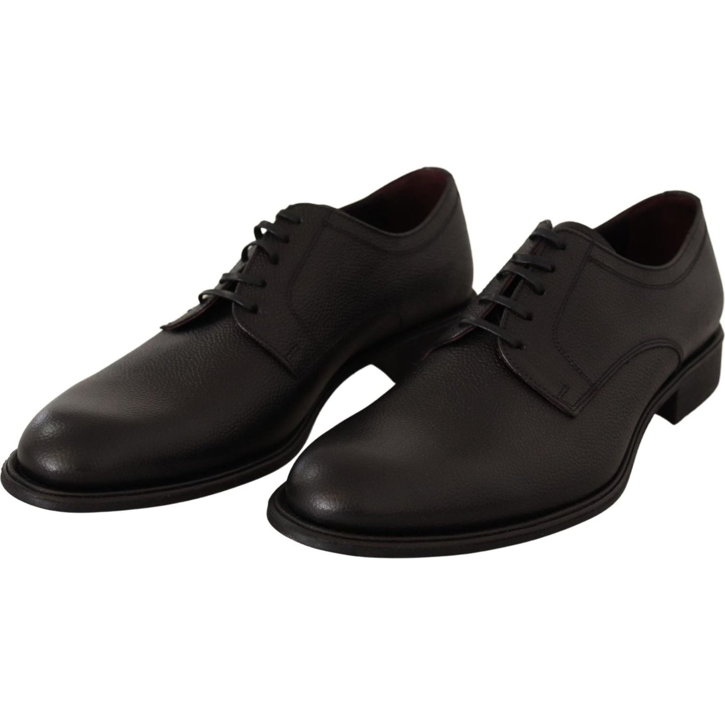 Dolce & Gabbana Black Leather Lace Up Mens Formal Derby Shoes Dolce & Gabbana