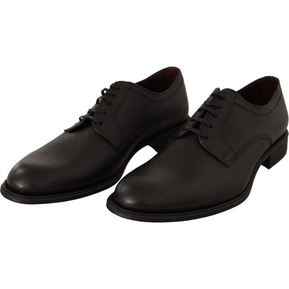 Dolce & Gabbana Black Leather Lace Up Mens Formal Derby Shoes Dolce & Gabbana