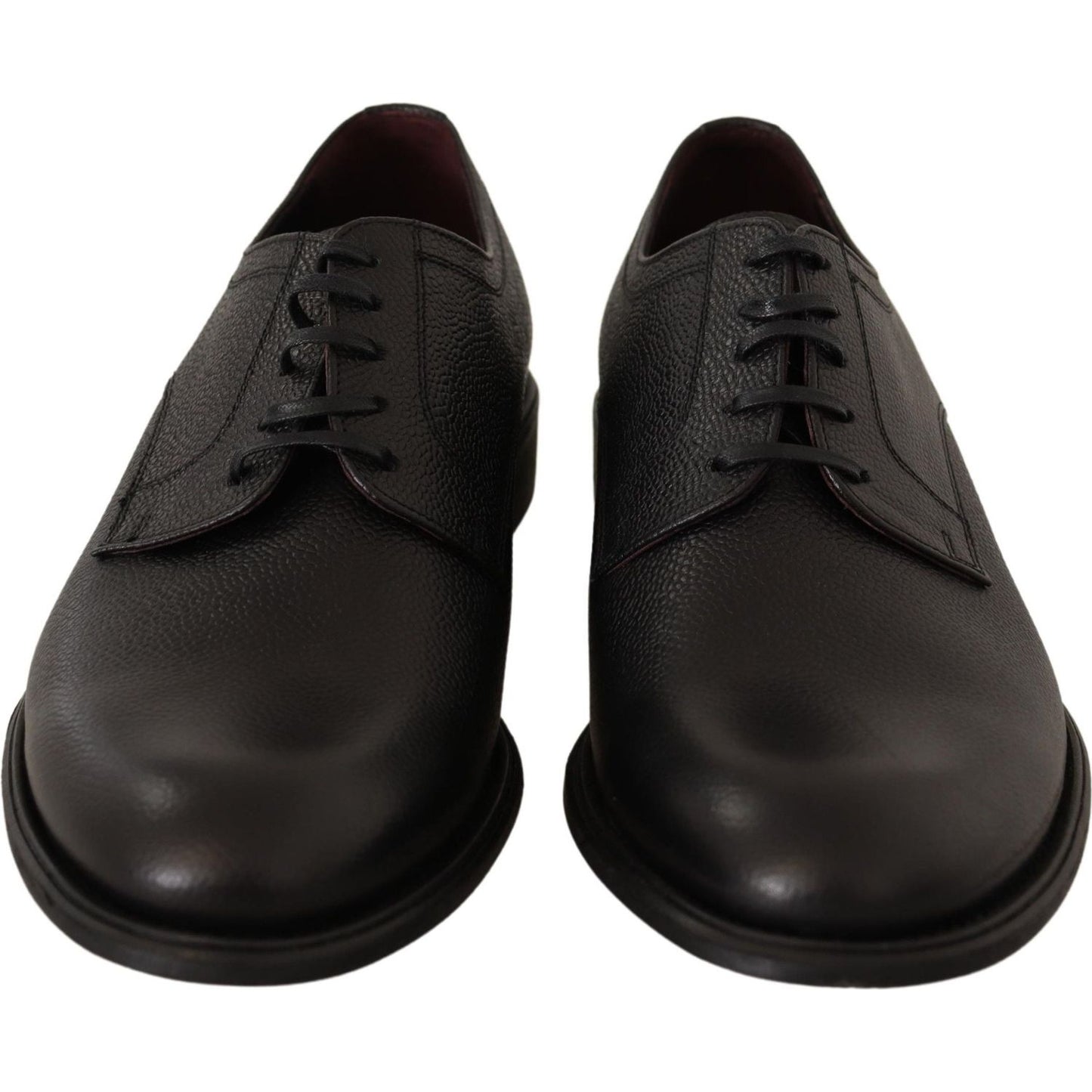 Dolce & Gabbana Black Leather Lace Up Mens Formal Derby Shoes Dolce & Gabbana