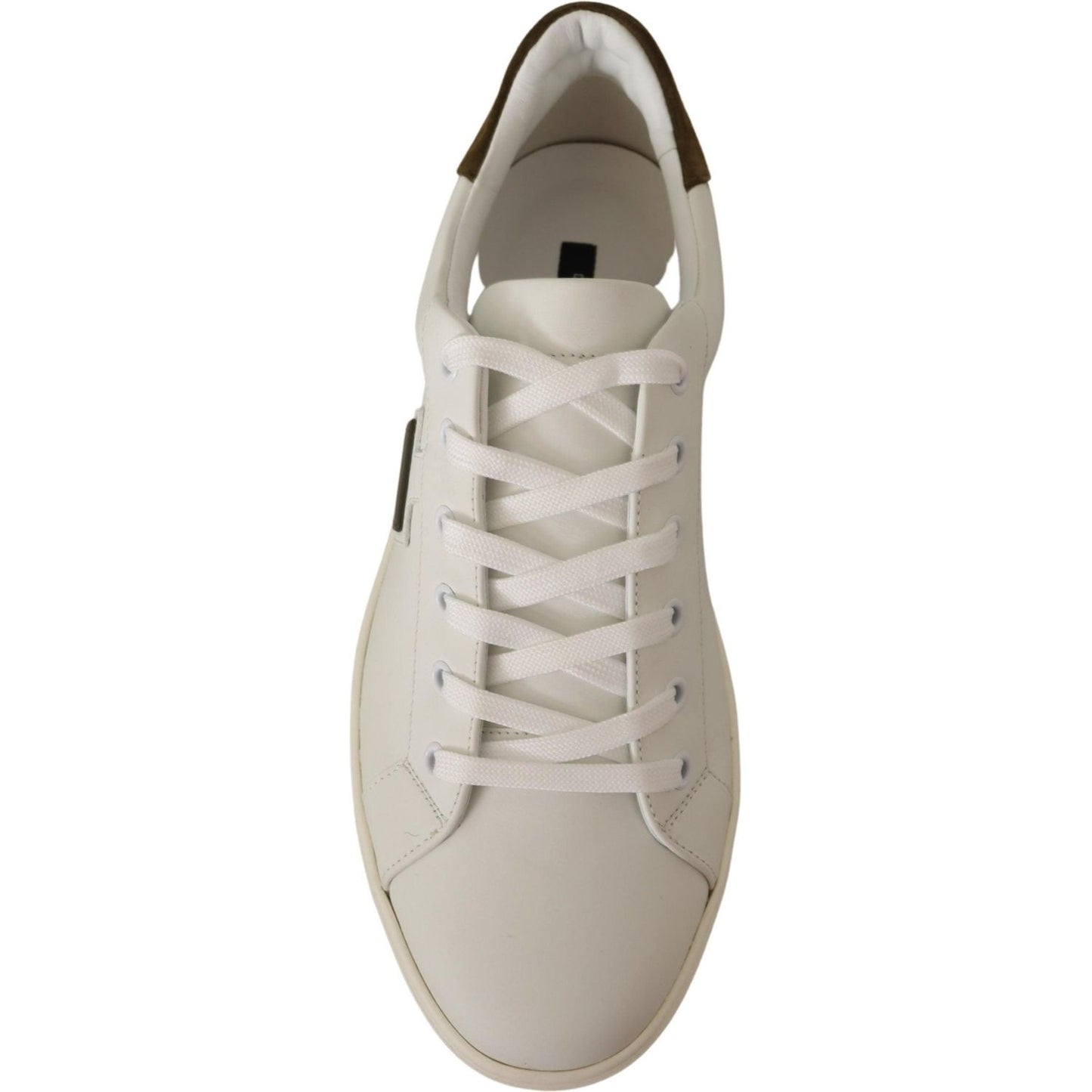 Dolce & Gabbana White Suede Leather Mens Low Tops Sneakers Dolce & Gabbana
