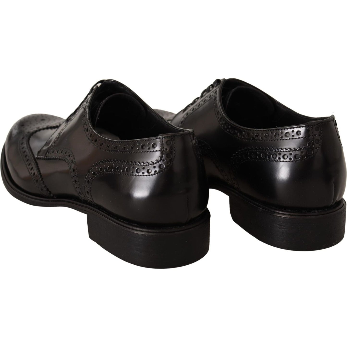 Dolce & Gabbana Black Leather Oxford Wingtip Formal Shoes Dolce & Gabbana