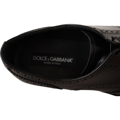 Dolce & Gabbana Black Leather Oxford Wingtip Formal Shoes Dolce & Gabbana