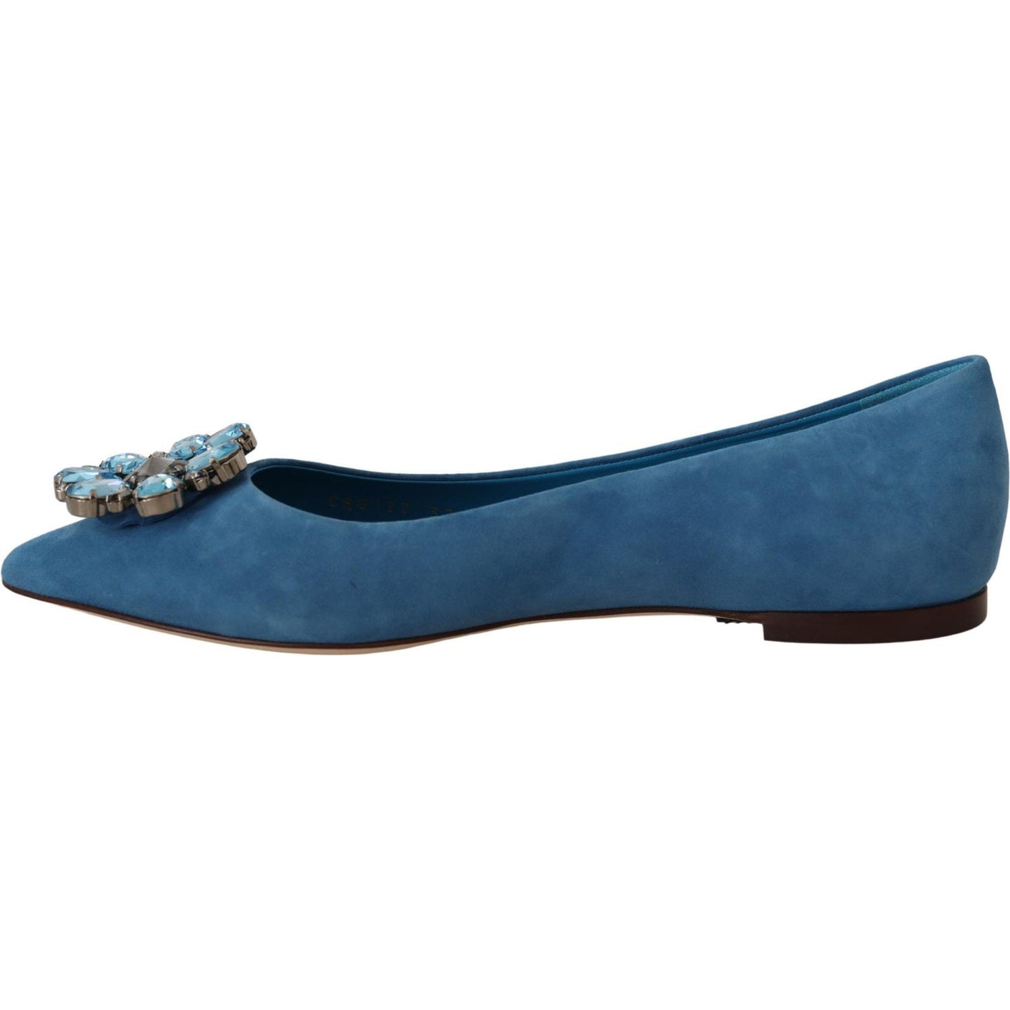 Dolce & Gabbana Blue Suede Crystals Loafers Flats Shoes Dolce & Gabbana