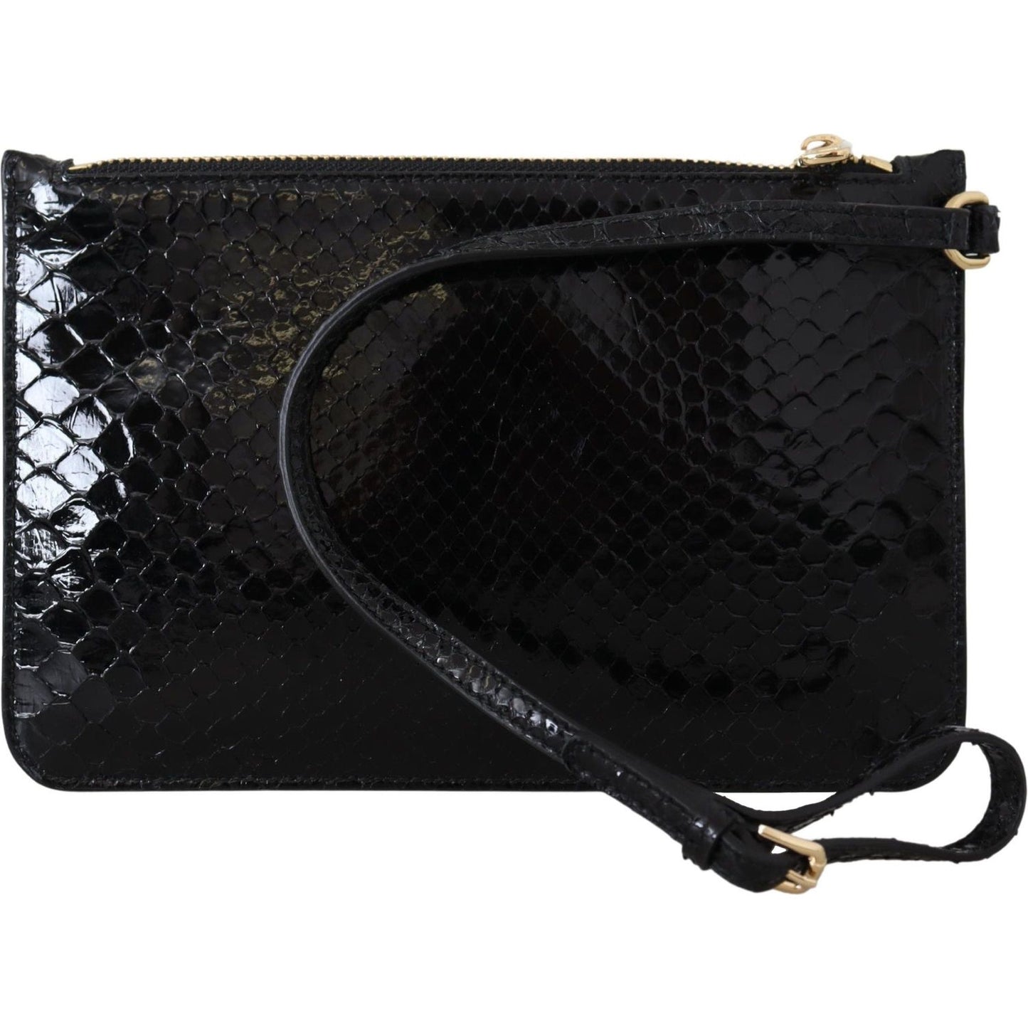 Dolce & Gabbana Black Leather Coin Purse Wristlet Mirror Agnese Wallet Dolce & Gabbana