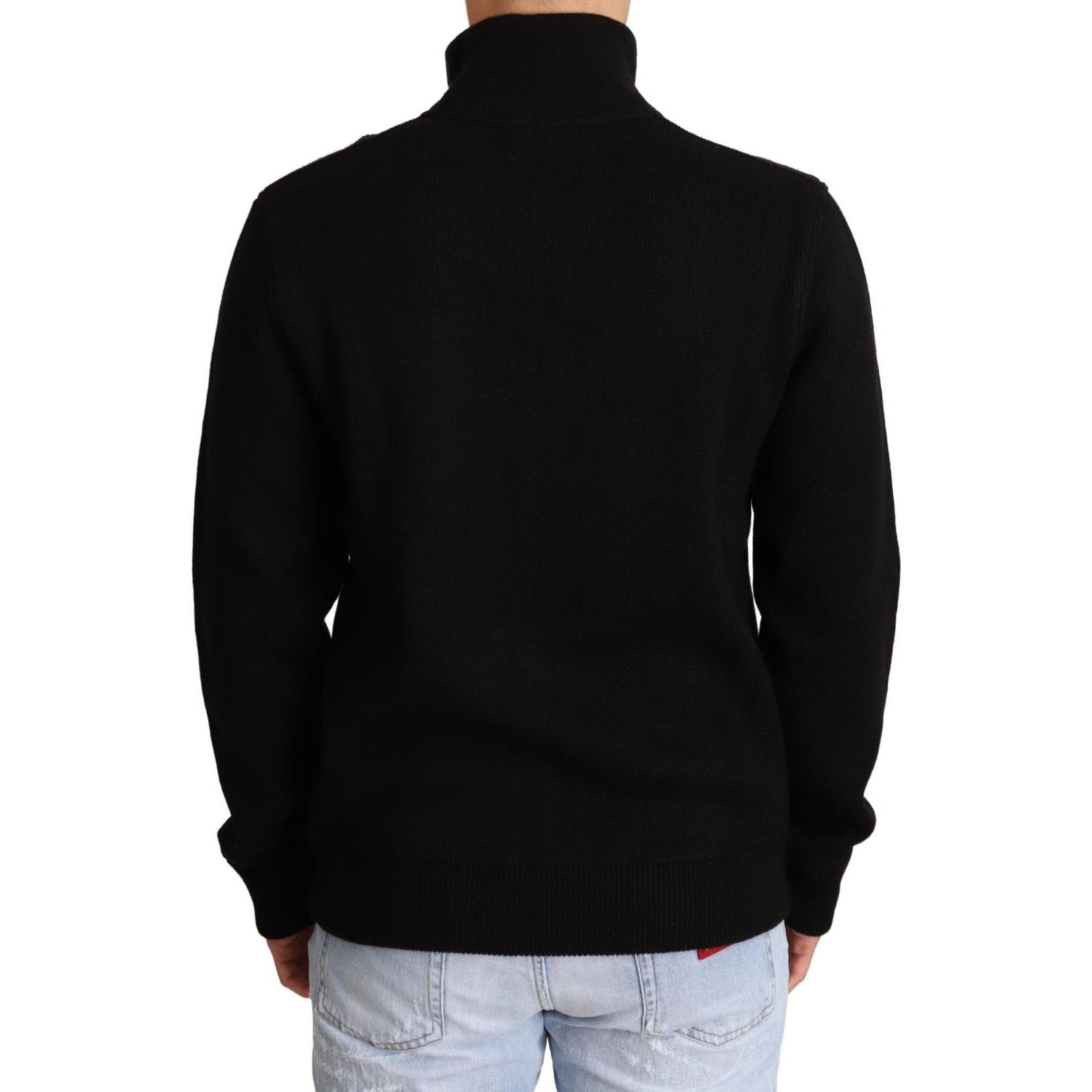 Dolce & Gabbana Black Cashmere Zipper Mens Sweater Dolce & Gabbana