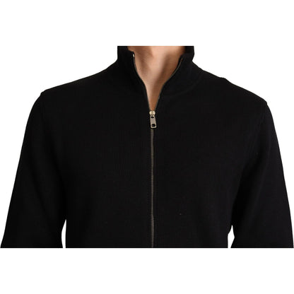 Dolce & Gabbana Black Cashmere Zipper Mens Sweater Dolce & Gabbana