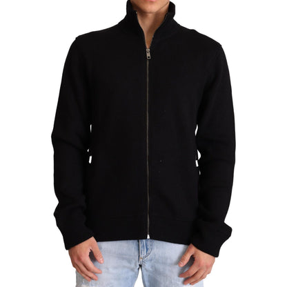 Dolce & Gabbana Black Cashmere Zipper Mens Sweater Dolce & Gabbana