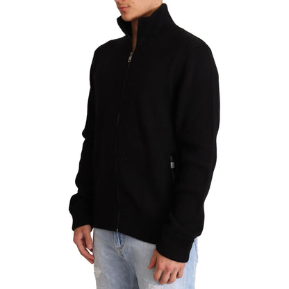 Dolce & Gabbana Black Cashmere Zipper Mens Sweater Dolce & Gabbana