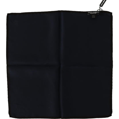 Dolce & Gabbana Black Square Handkerchief 100% Silk Scarf Dolce & Gabbana
