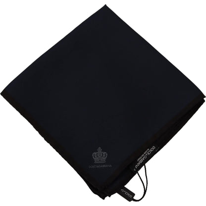 Dolce & Gabbana Black Square Handkerchief 100% Silk Scarf Dolce & Gabbana