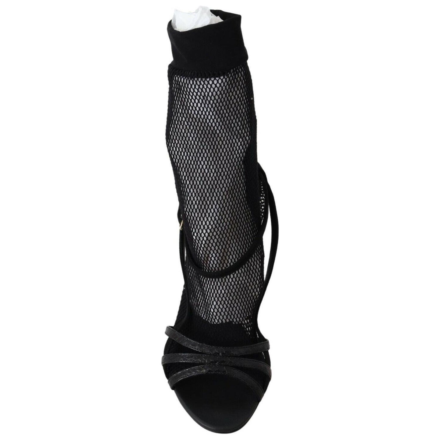 Dolce & Gabbana Black Suede Short Boots Sandals Shoes Dolce & Gabbana