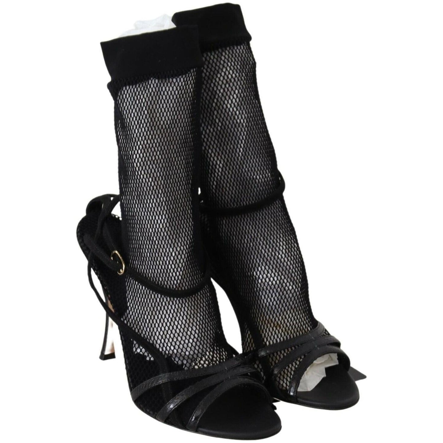 Dolce & Gabbana Black Suede Short Boots Sandals Shoes Dolce & Gabbana