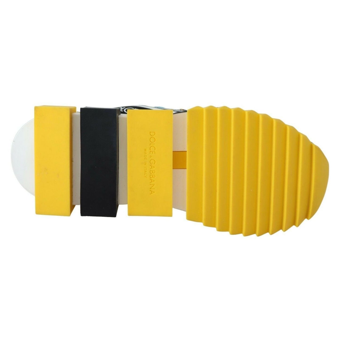 Dolce & Gabbana Yellow Multicolor Crystals Sneakers Shoes