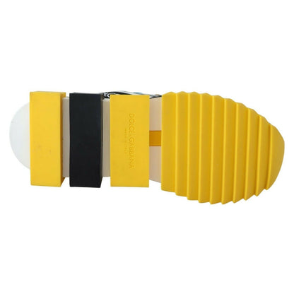 Dolce & Gabbana Yellow Multicolor Crystals Sneakers Shoes