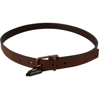 Dolce & Gabbana Brown Leather Rustic Buckle Cintura Belt Dolce & Gabbana