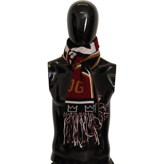 Dolce & Gabbana Multicolor Wool Knit DG King Shawl Wrap Scarf