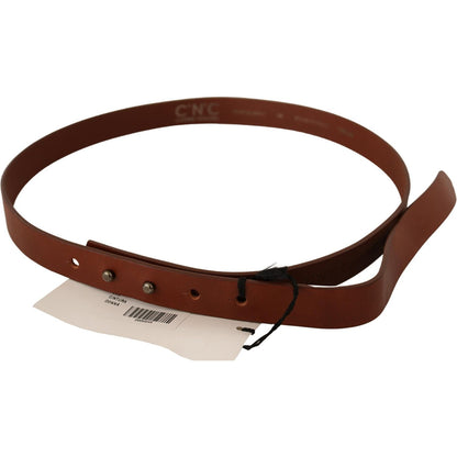 Costume National Brown Leather Silver Fastening Belt WOMAN BELTS
