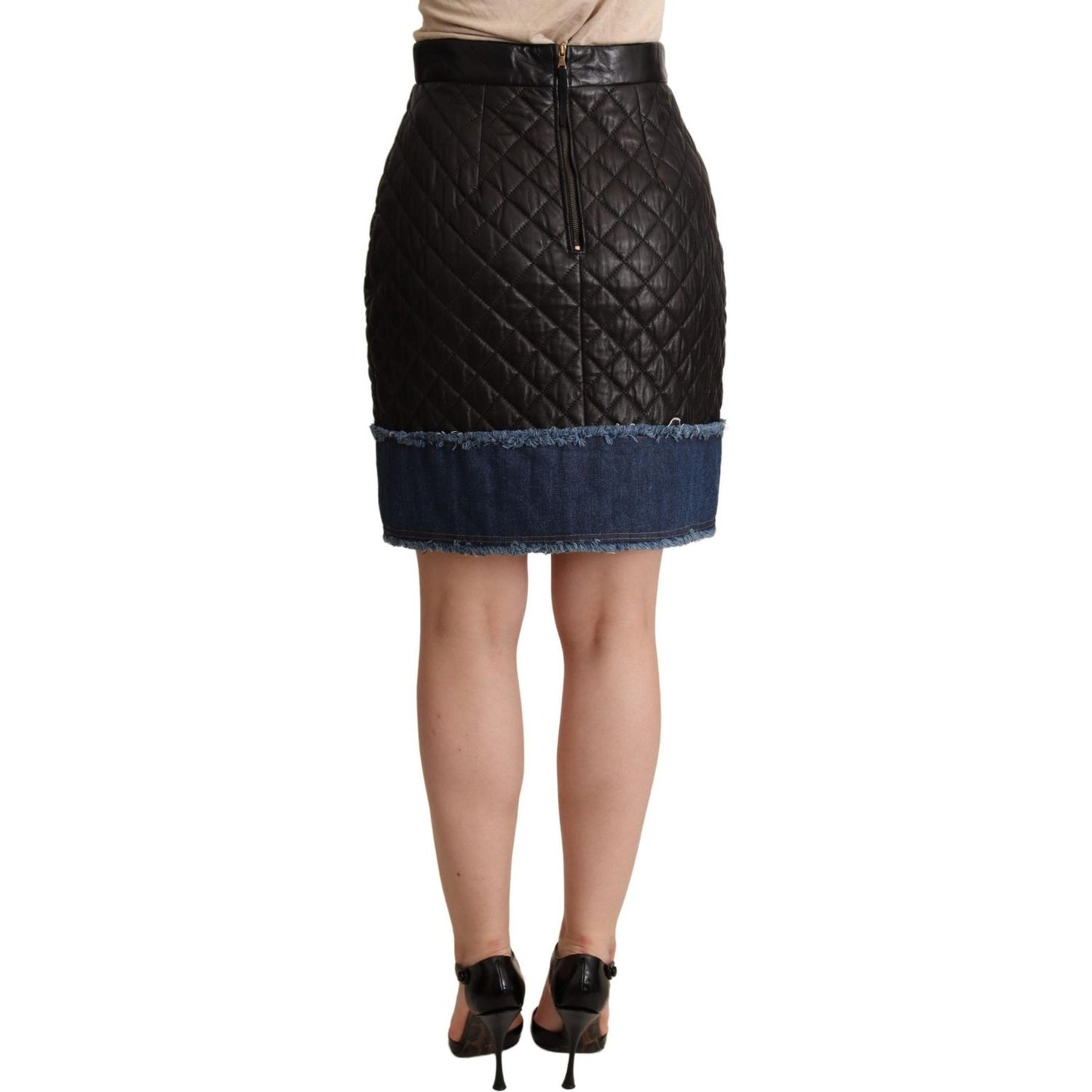 Dolce & Gabbana Black Quilted Leather Mini Skirts Dolce & Gabbana