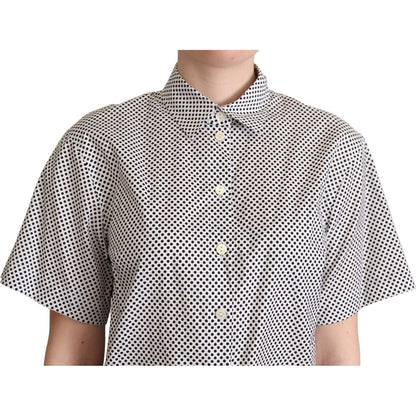 Dolce & Gabbana Black Polka Dot Collared Shirt White Dolce & Gabbana