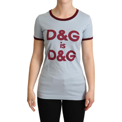 Dolce & Gabbana Blue Crewneck D&G Top T-shirt Dolce & Gabbana