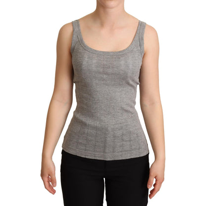 Dolce & Gabbana Gray Cotton Modal Canotta Tank Top T-shirt Dolce & Gabbana