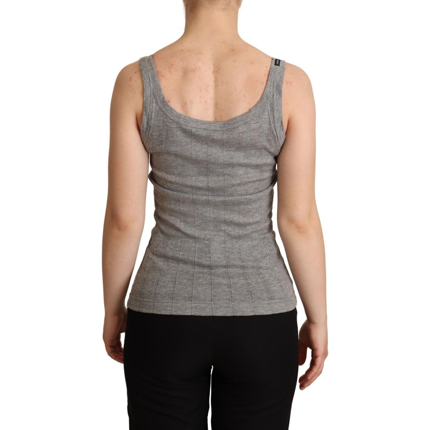 Dolce & Gabbana Gray Cotton Modal Canotta Tank Top T-shirt Dolce & Gabbana