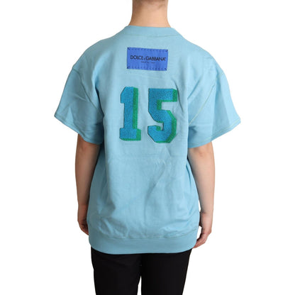 Dolce & Gabbana BLue Queen Of Hearts Card Sweater T-shirt Dolce & Gabbana