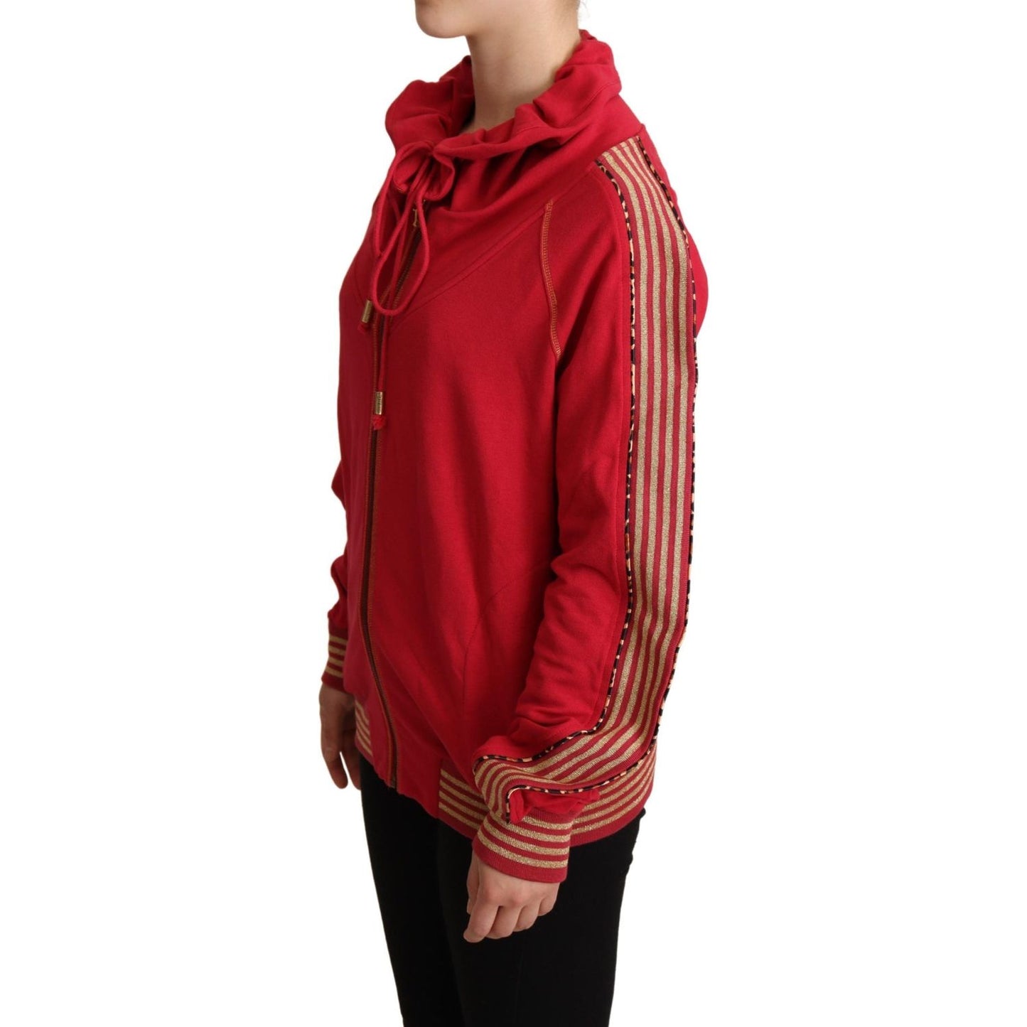 John Galliano Red Full Zip Jacket Sweatshirt Hooded Sweater John Galliano