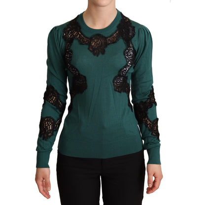 Dolce & Gabbana Green Wool Crewneck Sweater Dolce & Gabbana