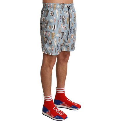 Dolce & Gabbana Blue Seashell Beachwear Swimwear Shorts Dolce & Gabbana
