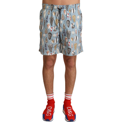 Dolce & Gabbana Blue Seashell Beachwear Swimwear Shorts Dolce & Gabbana