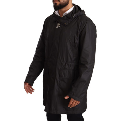 Dolce & Gabbana Black Hooded Mens Trench Coat Jacket Dolce & Gabbana