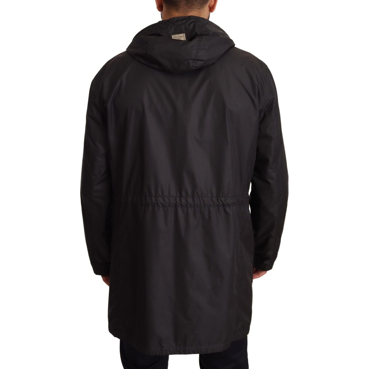 Dolce & Gabbana Black Hooded Mens Trench Coat Jacket Dolce & Gabbana