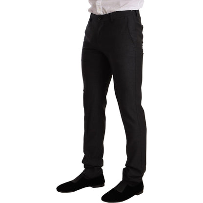 Dolce & Gabbana Gray Wool MARTINI Slim Fit Set Suit Dolce & Gabbana