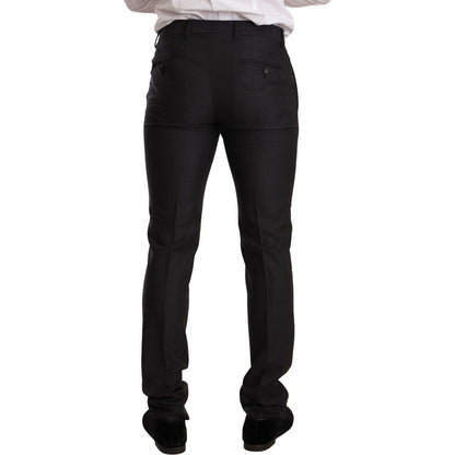Dolce & Gabbana Gray Wool MARTINI Slim Fit Set Suit Dolce & Gabbana