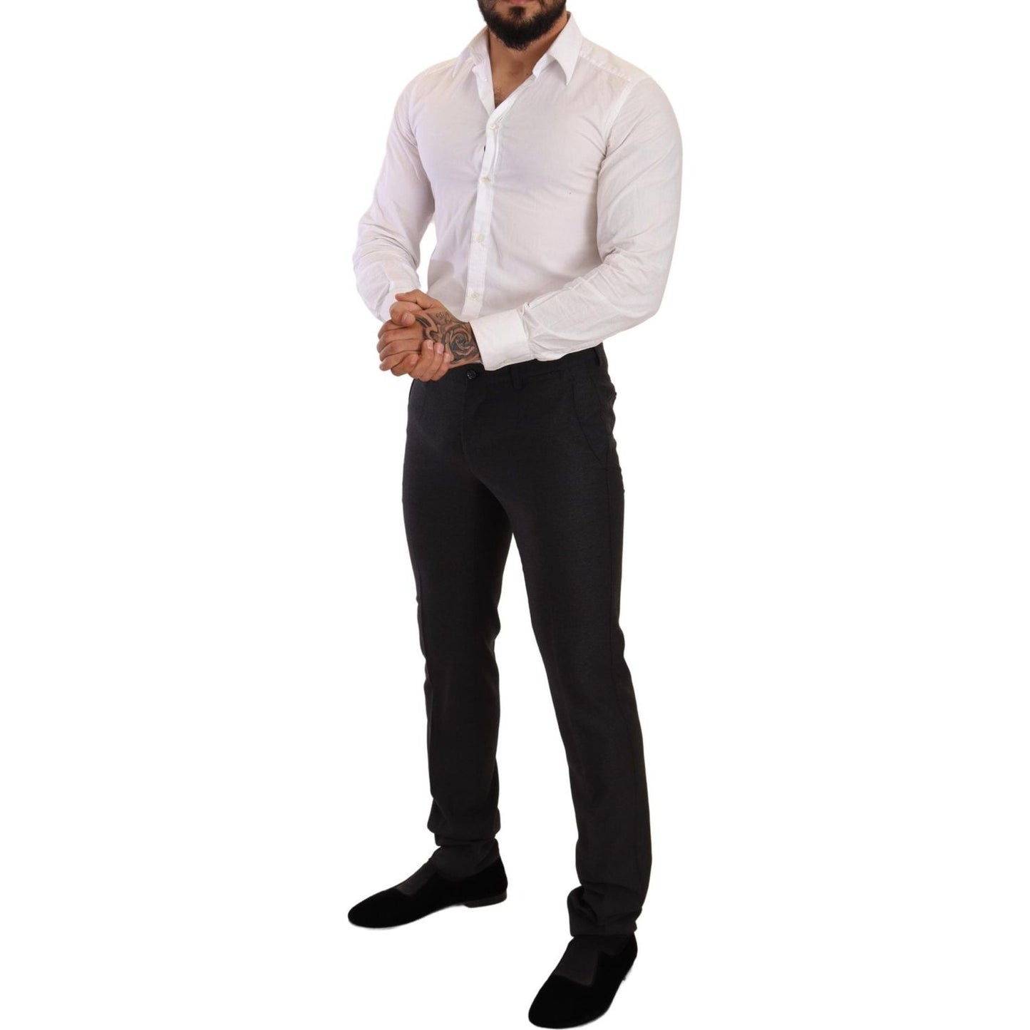 Dolce & Gabbana Gray Wool MARTINI Slim Fit Set Suit Dolce & Gabbana