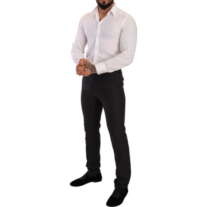 Dolce & Gabbana Gray Wool MARTINI Slim Fit Set Suit Dolce & Gabbana