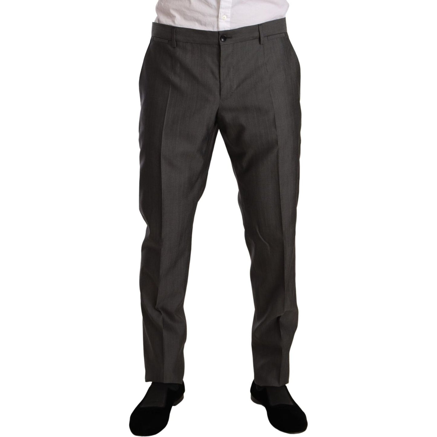 Dolce & Gabbana Gray Metallic MARTINI Slim Fit Set Suit Dolce & Gabbana