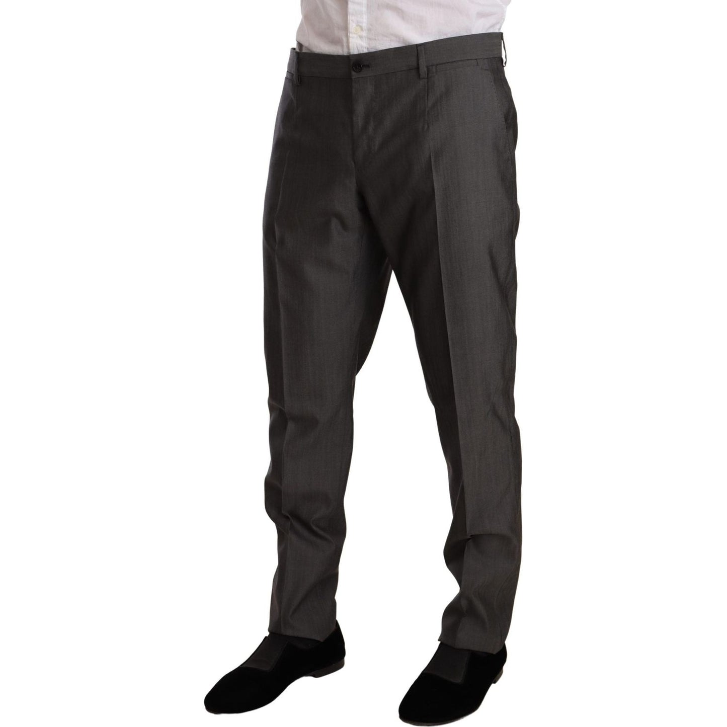 Dolce & Gabbana Gray Metallic MARTINI Slim Fit Set Suit Dolce & Gabbana