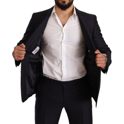 Dolce & Gabbana Blue Pattern MARTINI SLIM FIT 2 Piece Suit Dolce & Gabbana