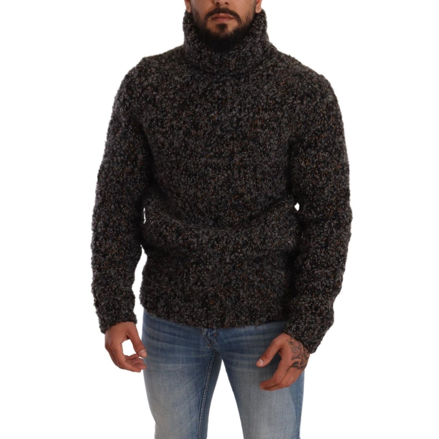 Dolce & Gabbana Gray Wool Blend Turtleneck Pullover Sweater