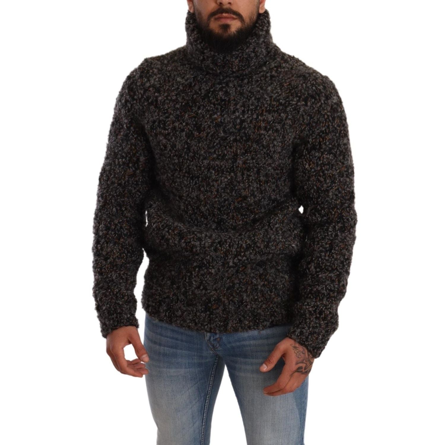 Dolce & Gabbana Gray Wool Blend Turtleneck Pullover Sweater