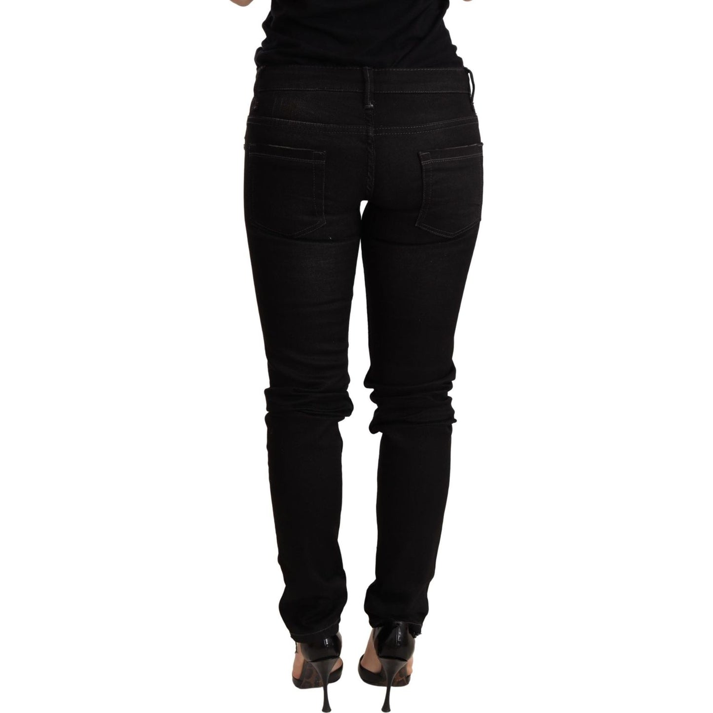 Chic Black Low Waist Skinny Denim