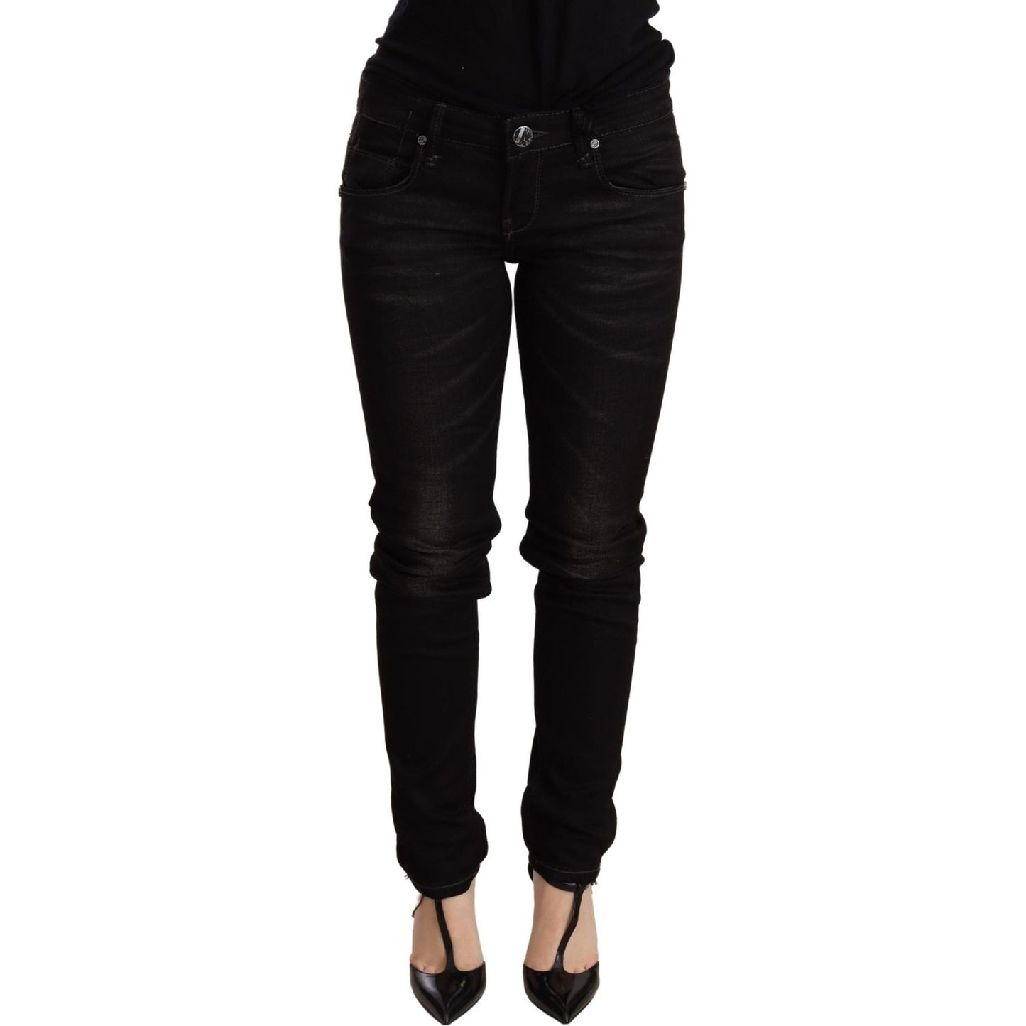 Chic Black Low Waist Skinny Denim