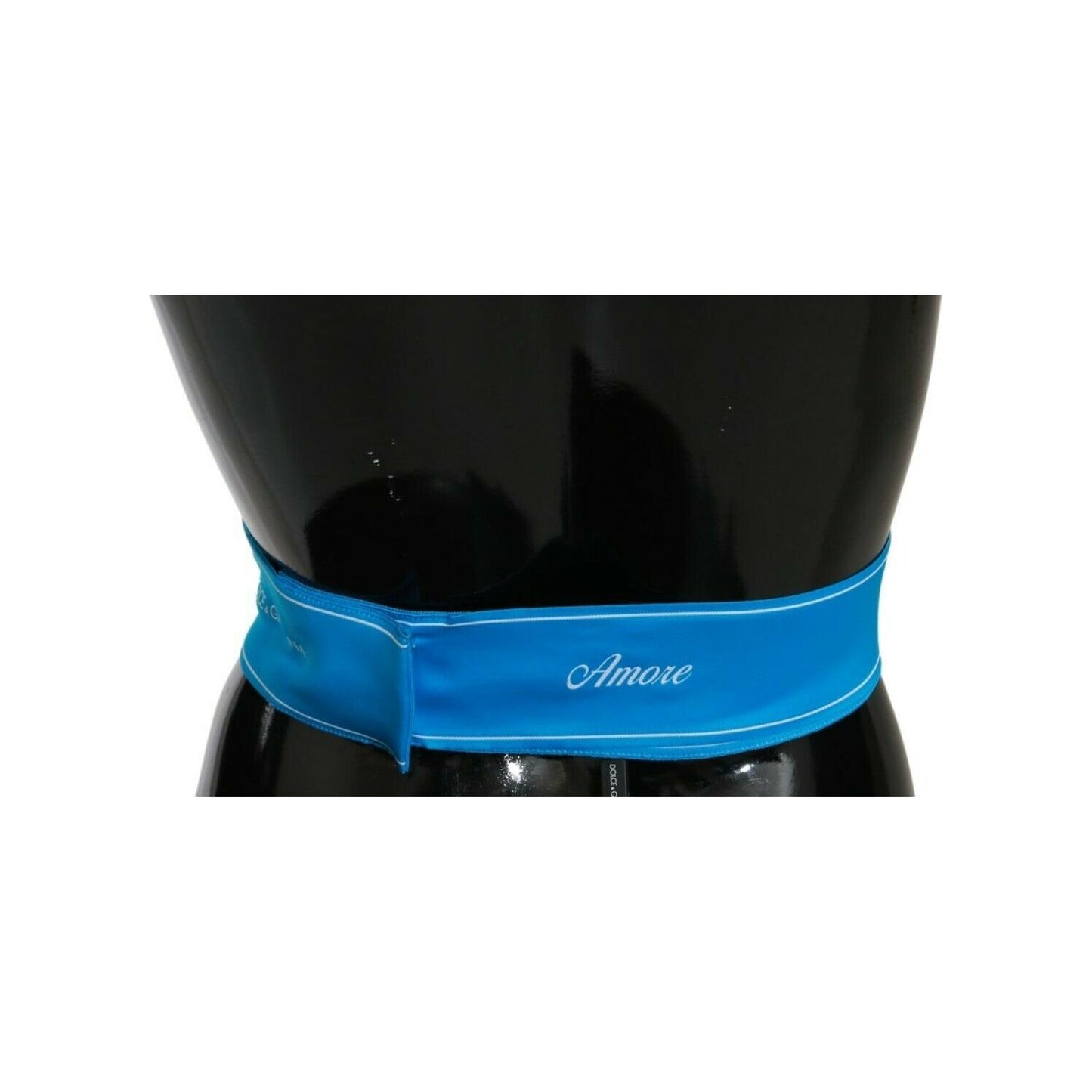 Dolce & Gabbana Blue Waist Ribbon Wide Bow Belt WOMAN BELTS