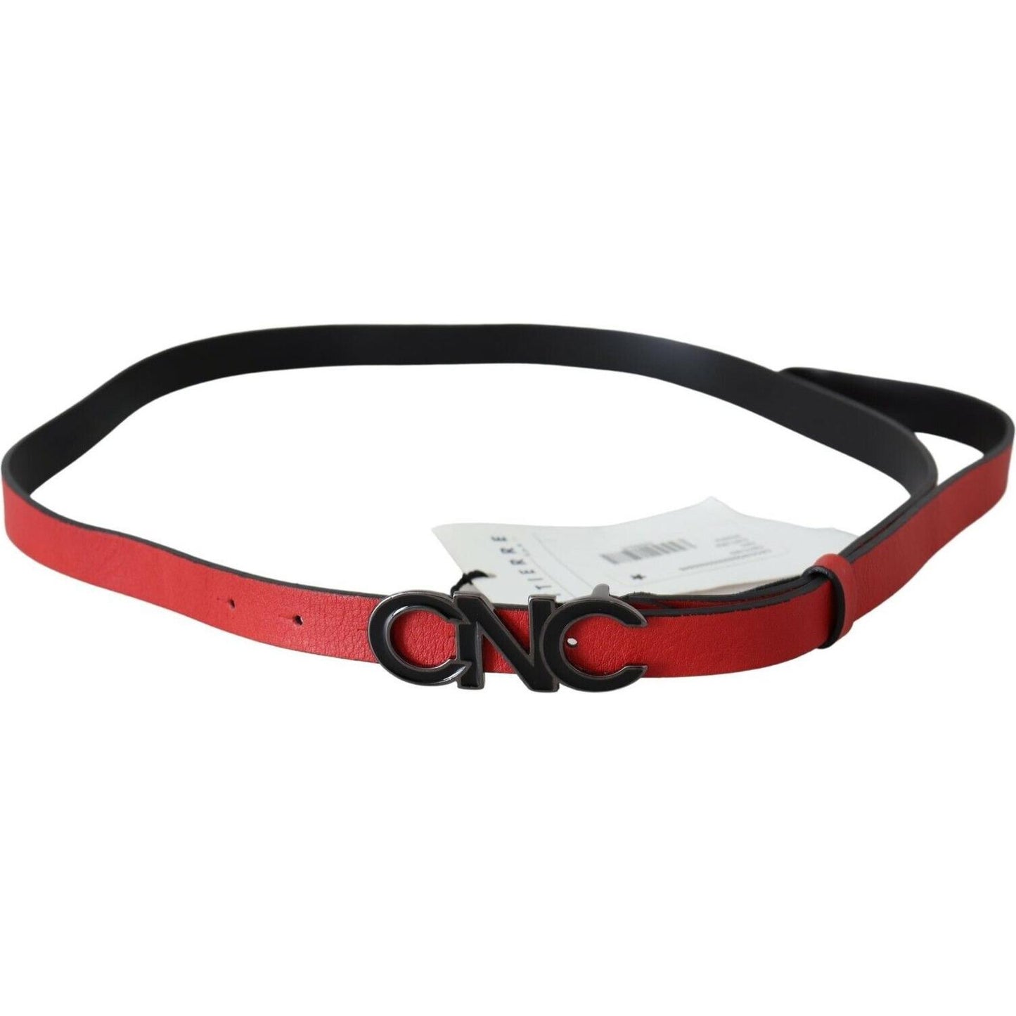 Costume National Red Reversible Leather Logo Belt Costume National