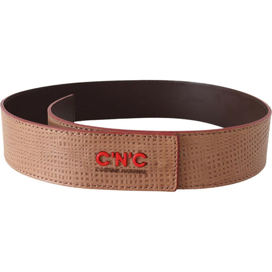 Costume National White Leather Logo Fashion Waist Belt Costume National