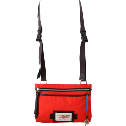 Givenchy Red Polyamide Downtown Flat Crossbody Bag Crossbody Bag