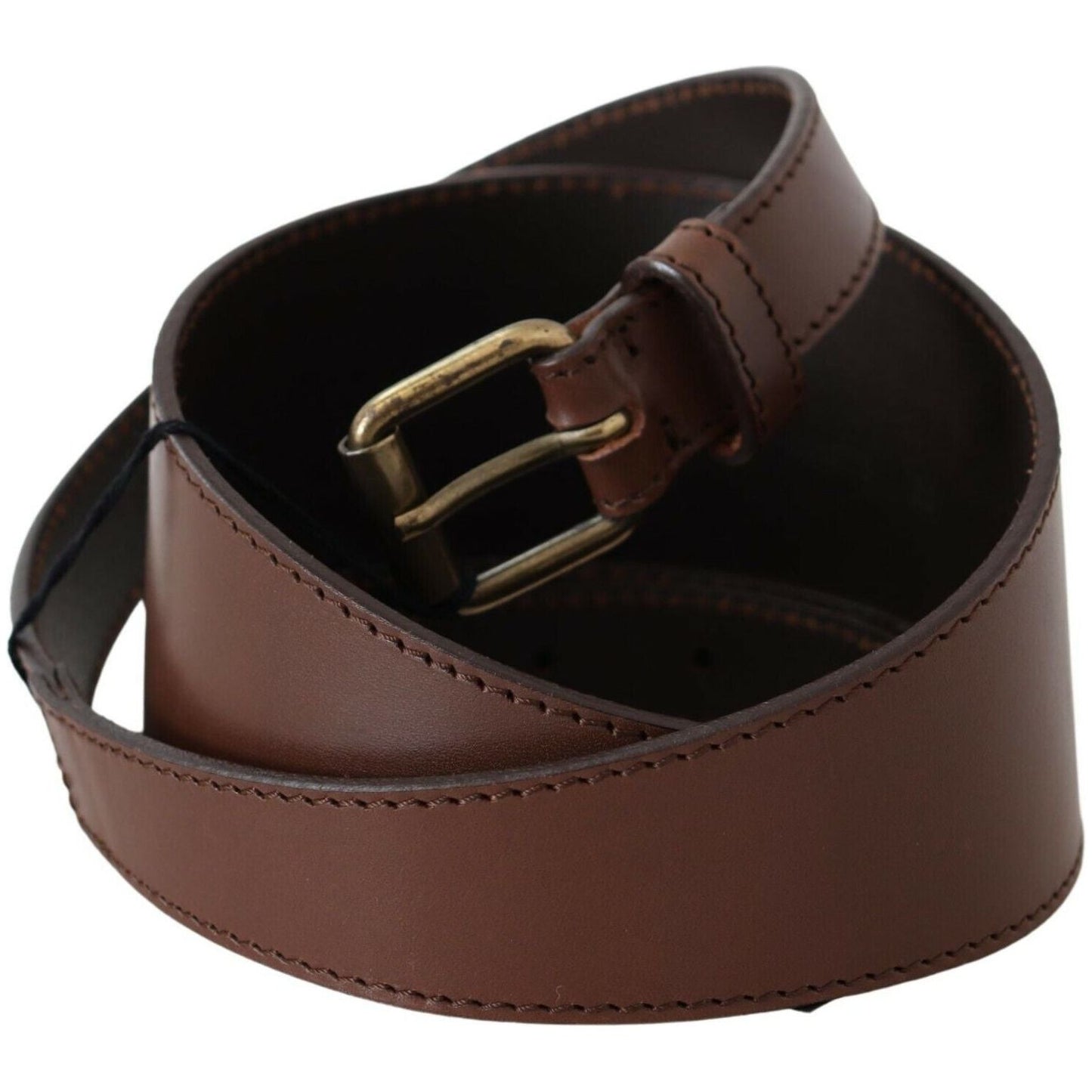 PLEIN SUD Brown Genuine Leather Rustic Metal Buckle Belt PLEIN SUD